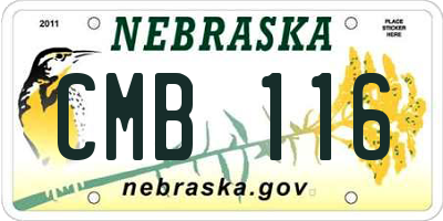 NE license plate CMB116