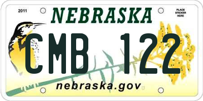 NE license plate CMB122