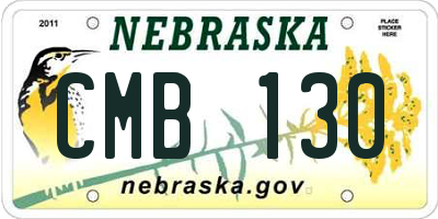 NE license plate CMB130