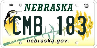 NE license plate CMB183