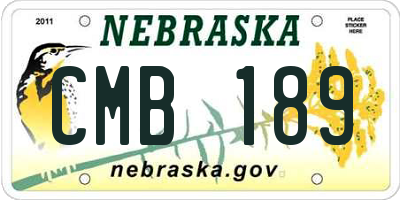 NE license plate CMB189