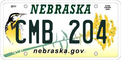 NE license plate CMB204