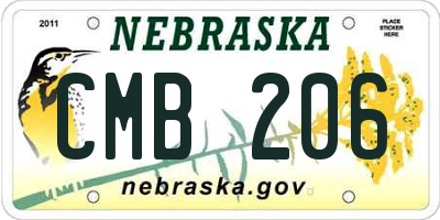 NE license plate CMB206
