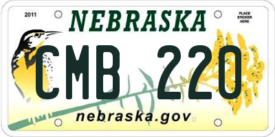 NE license plate CMB220