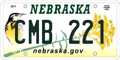 NE license plate CMB221
