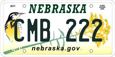 NE license plate CMB222