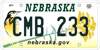 NE license plate CMB233