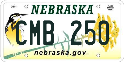 NE license plate CMB250
