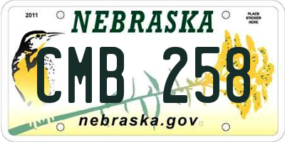 NE license plate CMB258