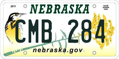 NE license plate CMB284