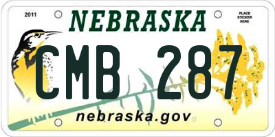 NE license plate CMB287