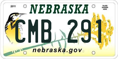 NE license plate CMB291