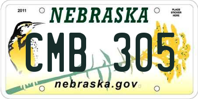 NE license plate CMB305