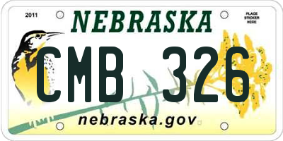 NE license plate CMB326