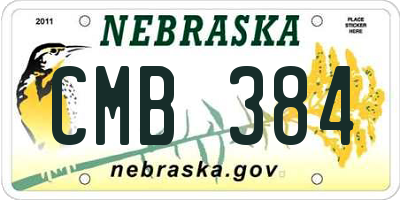 NE license plate CMB384