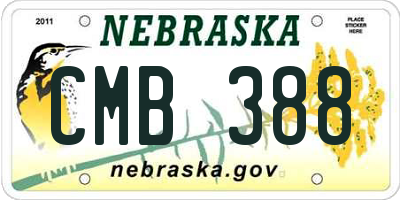 NE license plate CMB388