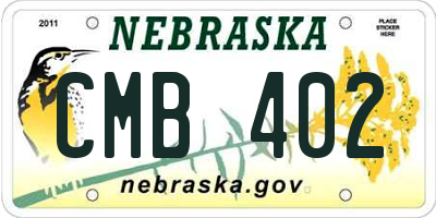 NE license plate CMB402