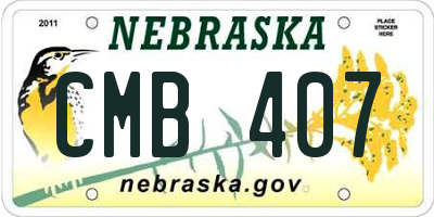 NE license plate CMB407
