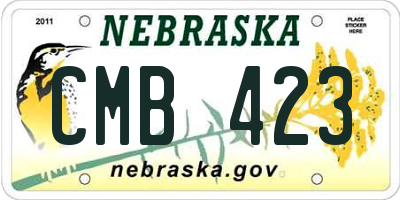 NE license plate CMB423