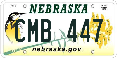 NE license plate CMB447