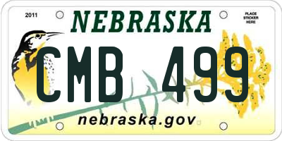 NE license plate CMB499