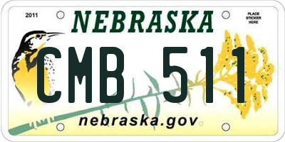 NE license plate CMB511
