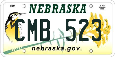 NE license plate CMB523