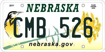 NE license plate CMB526