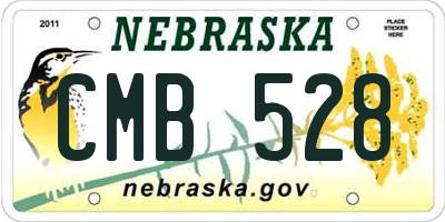 NE license plate CMB528