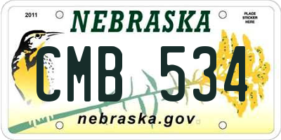 NE license plate CMB534