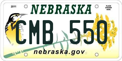 NE license plate CMB550