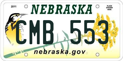 NE license plate CMB553