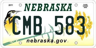 NE license plate CMB583