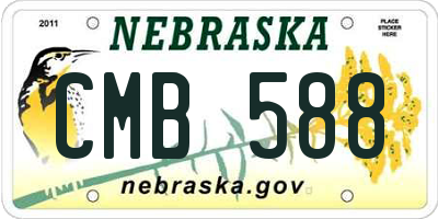 NE license plate CMB588