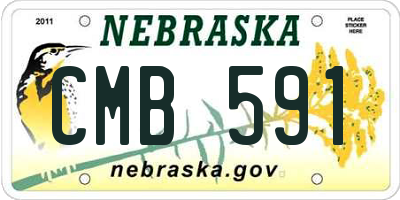 NE license plate CMB591