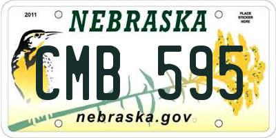 NE license plate CMB595