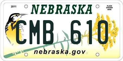 NE license plate CMB610