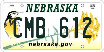 NE license plate CMB612