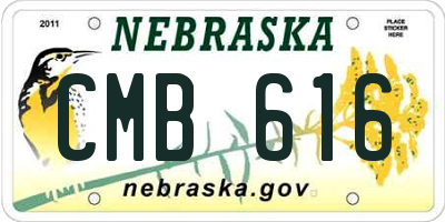 NE license plate CMB616