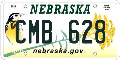 NE license plate CMB628