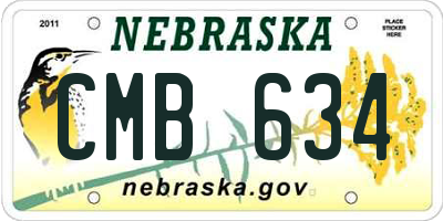 NE license plate CMB634
