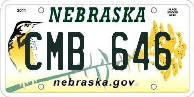 NE license plate CMB646