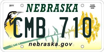 NE license plate CMB710