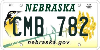 NE license plate CMB782