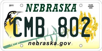 NE license plate CMB802