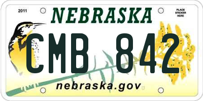 NE license plate CMB842