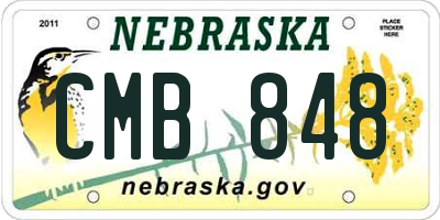 NE license plate CMB848