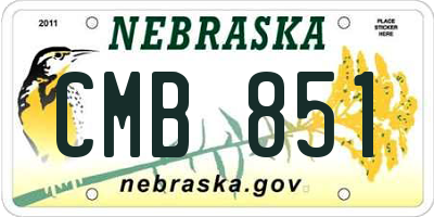 NE license plate CMB851