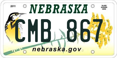 NE license plate CMB867