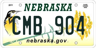 NE license plate CMB904